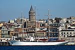 The Galata Tower above the Karaköy district, Beyo?lu/ Istanbul, the old Galata